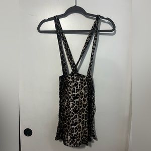 Asos Leopard Skirt Overalls